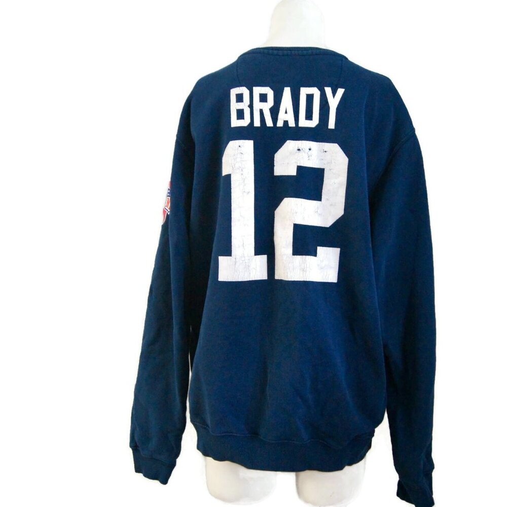 Brady Number 12 Sweatshirt XL Breast Cancer Awareness Blue NFL Pro Line